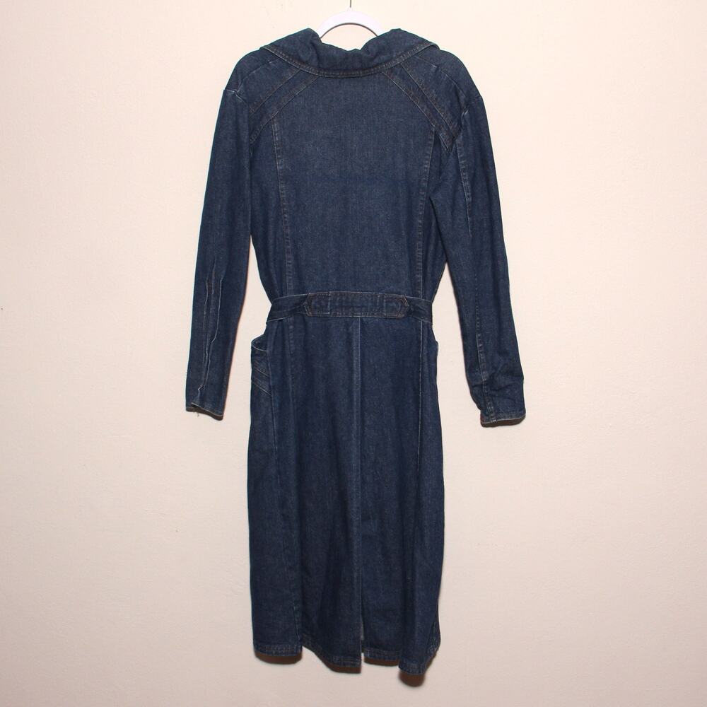 Vintage 70s A. Smile Denim Duster Jacket Coat - Picture 2 of 14